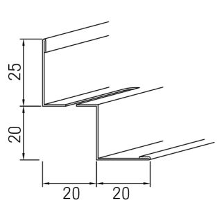 OWA - Stufenwandprofil Nr. 56/35 3000 x 40 x 45 mm mit Lüftungsschlitzen - Sichtseite weiß