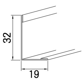OWA - Wandprofil Nr. 51/32G 3000 x 19 x 32 mm Sichtseite weiß
