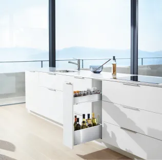 SPACE TWIN Schrank mit LEGRABOX in Edelstahl Antifingerprint