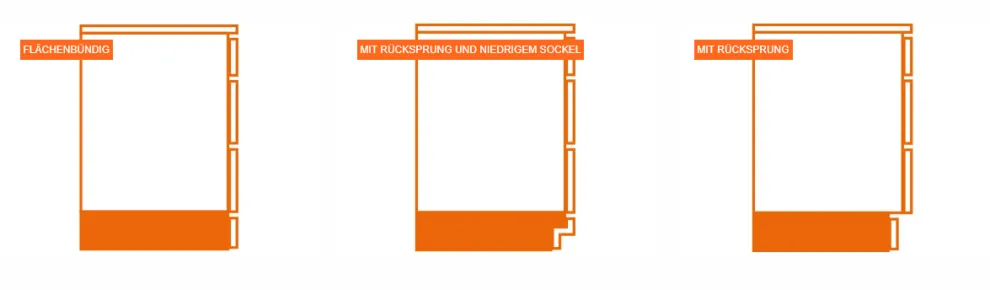 Es sind 3 unterschiedliche Sockelkonstruktionsarten realisierbar.