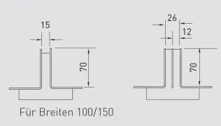 Maße Einzel-/Doppelschlitz