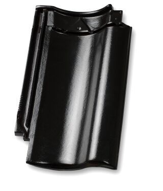 Hohlfalz-Ziegel H 14 Flächenziegel schwarz edelengobiert