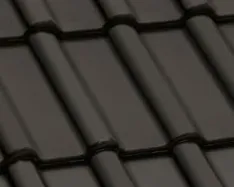 Nibra®-Flachdach-Ziegel „F 10 PRO” – schwarz matt engobiert