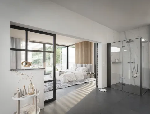 KERMOS Wandverkleidung mit Aluverbundplatte Natural Stone White