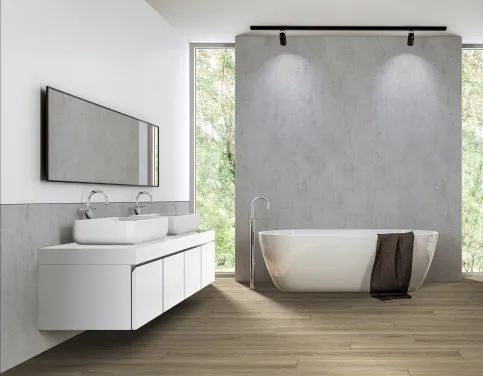 KERMOS Wandverkleidung mit Aluverbundplatte Natural Stone Light Grey