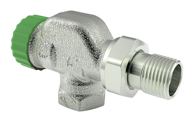 IMI HEIMEIER Thermostat-Ventilunterteil Eclipse 300, Axialform, DN 15 mit automatischer Durchflussregelung für sehr große Heizkörper und kleine Temperaturspreizungen.