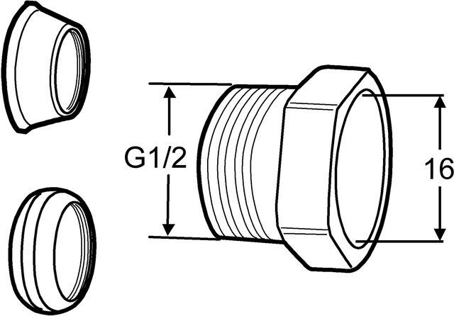 IMI TA Kombi-Kupplung, 16 mm, Rp 1/2 Innengewinde für CU- oder Präzisionsstahlrohr