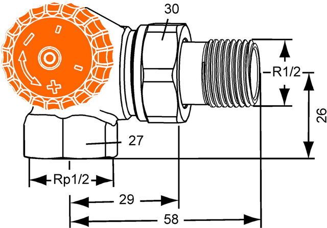IMI HEIMEIER Thermostat-Ventilunterteil Eclipse