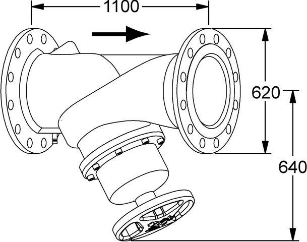 IMI TA Strangregulierventil STAF-SG PN 25 DN 400, kvs 2780 m3/h, Flansche