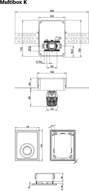 IMI HEIMEIER UP-Kasten Multibox Eclipse K mit Thermostatventil, weiß RAL 9016