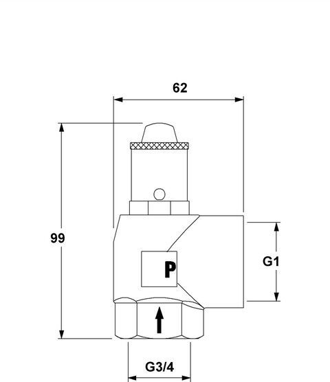 IMI PNEUMATEX Sicherheitsventil DSV 20-3,0 H, Rotguss