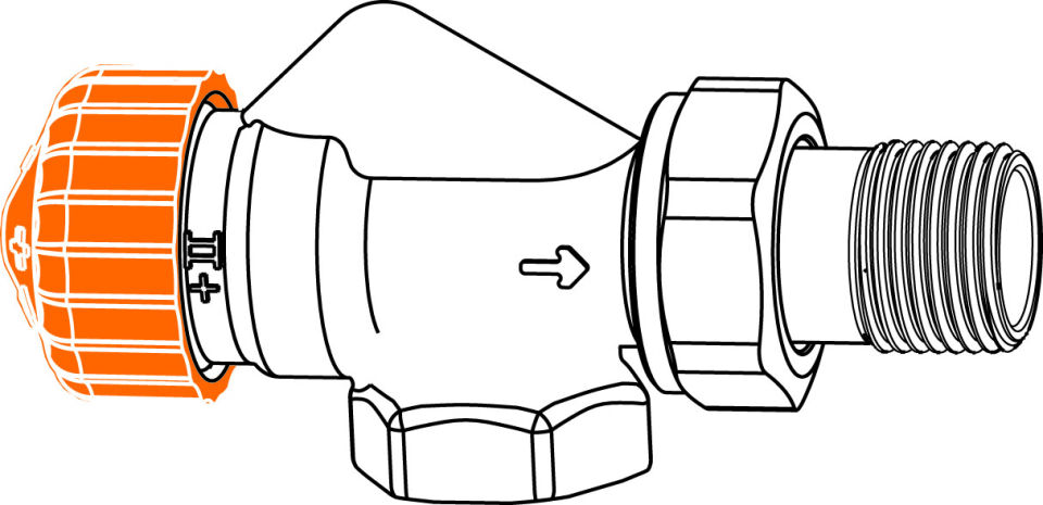 IMI HEIMEIER Thermostat-Ventilunterteil Eclipse, Axialform, verkürzt, DN 10