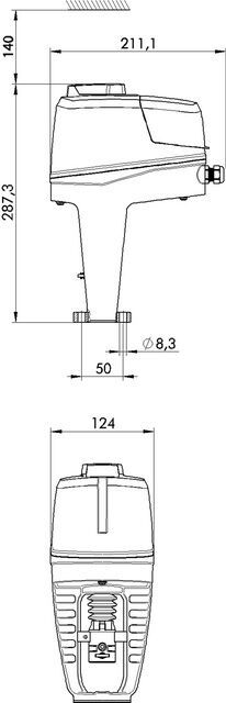 IMI TA Stellantrieb TA-Slider1600 Plus, 24V, Fail-safe, stetig, 0(2)-10 VDC, 3-Punkt, 2-Punkt