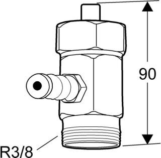 IMI TA Messnippel mit Ventil R 3/8 x 90 mm, für CBI II