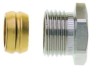 IMI HEIMEIER Klemmverschraubung vernickelt für Cu- und Stahlrohr 18 mm und Rp 3/4 Innengewinde