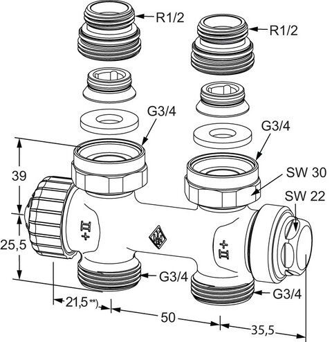 IMI HEIMEIER Th.-Ventil Multilux