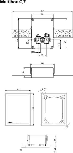 IMI HEIMEIER UP-Kasten Multibox C/E mit Thermostat-Oberteil, weiß RAL 9016