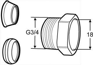 IMI TA Kombi-Kupplung, 18 mm, G 3/4 für CU- oder Präzisionsstahlrohr