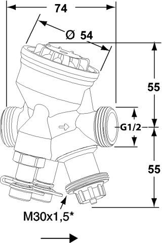 IMI TA Regel- und Regulierventil TA-Modulator druckunabhängig, DN10, G 3/4, PN16, 400 kPa