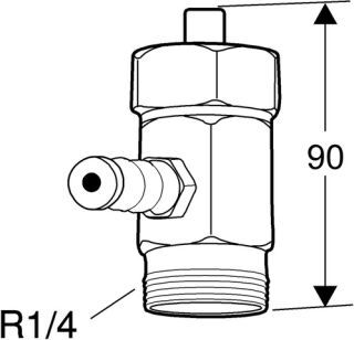 IMI TA Messnippel mit Ventil R 1/4 x 90 mm, für CBI II