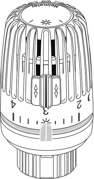 IMI HEIMEIER Thermostat-Kopf Viertelkreis mit Diebstahlsicherung mit Klemmverbindung (Direktanschluß VHK)