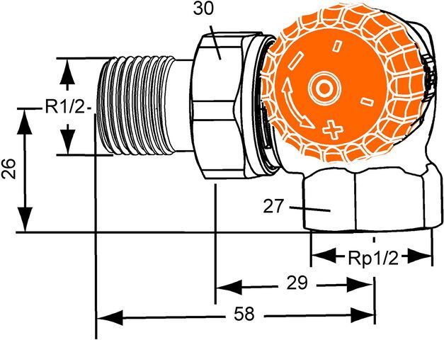 IMI HEIMEIER Thermostat-Ventilunterteil Eclipse