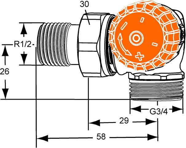 IMI HEIMEIER Thermostat-Ventilunterteil Eclipse