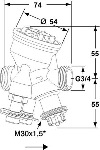 IMI TA Regel- und Regulierventil TA-Modulator druckunabhängig, DN15LF, G 3/4, PN16, 400 kPa