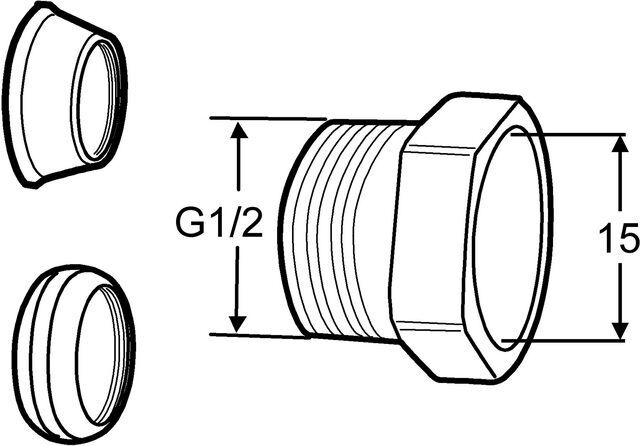 IMI TA Kombi-Kupplung, 15 mm, Rp 1/2 Innengewinde für CU- oder Präzisionsstahlrohr