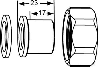 IMI HEIMEIER Verschraubung mit Lötnippel 22 mm, für DN 20, flachdichtend