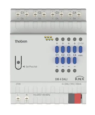 DALI-2 zertifizierter Aktor DM 4 DALI KNX