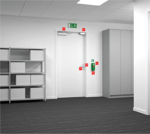 Fluchtwegsicherung SafeRoute: Diese Konfiguration bietet alle Basisfunktionen und ist daher besonders wirtschaftlich.