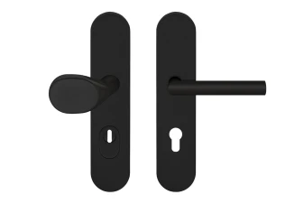 Schutzbeschlag | mit ovalem Türschild beidseitig, Farbe Kosmos Schwarz | © Karcher Design