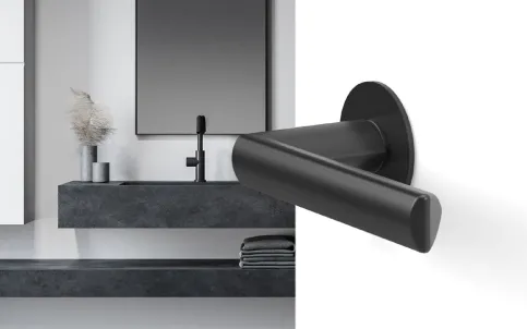 Plan Design Paris mit runder Rosette, aufgesetzt montiert, Farbe Kosmos Schwarz | © Karcher Design