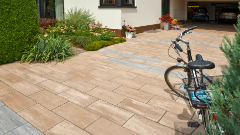 Pflasterstein Stratos® in Canyonbraun und Titangrau, 60 x 30 cm