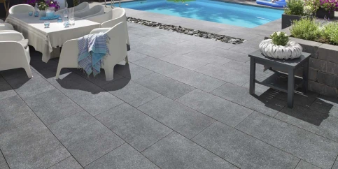 Terrassenplatte Alesaro® in anthrazit, 80 x 40 cm
