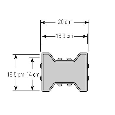 Doppel-T Aqua 10 cm anthrazit