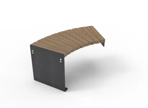 Olympia Luna 45° Anbauelement, 2-sitzig, Iroko