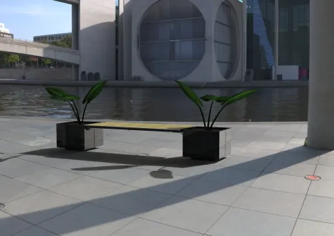 Doppelbank mit Pflanzschale Plantari