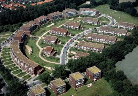 Gründach Wohnsiedlung in Deutschland