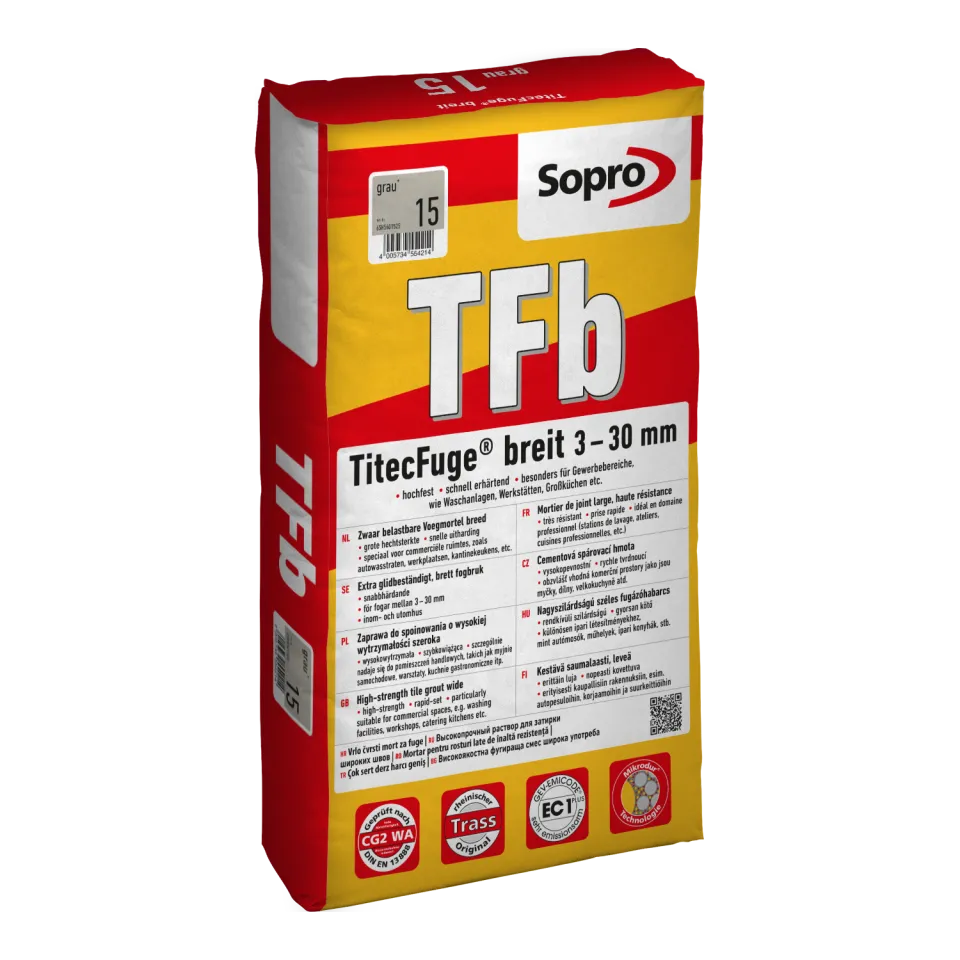 TitecFuge® breit grau 15 Sack 25 KG -